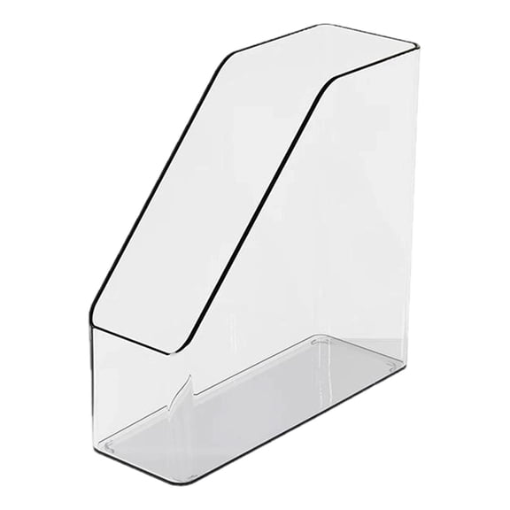 Vertical Clear Magazine File Stand Desktop Organizer for Workspace Storage Folder Rack
