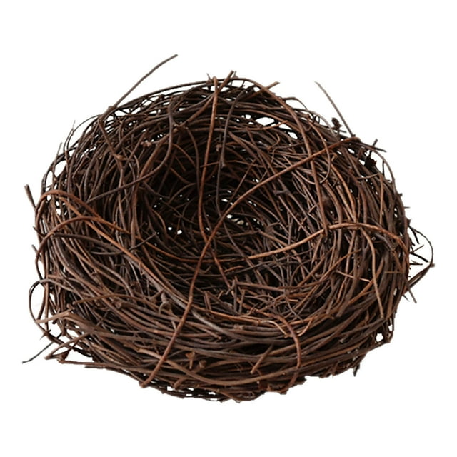 SDNall Natural Rattan Simulation Bird House for Garden Party Decorations, Window Bird House, House Decorations for Home, 3.14 Inch Wedding Ornament