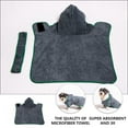 thumbnail image 4 of HOOWIFFY Warm Grey Pet Bathrobe Super Absorbent Dog Towel Wearable Coat for Winter Use, 4 of 5
