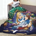 thumbnail image 5 of Alice In Wonderland Throw Blanket Soft Cozy Warm College Printing Oversized Lightweight Home Decoration All Seasons For Sofa Bed Couch Bedroom, 5 of 8
