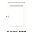 thumbnail image 2 of Antique White Picture Frame Mat for 16x24 Frames - Fits 13x19 Photos - 25 Mats, 2 of 7