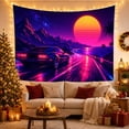 thumbnail image 3 of Neon Sports Car on Coastal Road with Mountains, Nostalgic Retro-Futuristic Poster for Men, Vaporwave Scene Wall Art Decor, Birthday Gift, Tapestry Wall Hanging for Dorm Room and Bedroom, 3 of 7