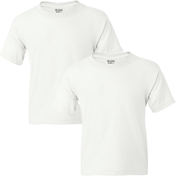 Gildan Youth DryBlend T-Shirt, Style G8000B, 2-Pack Medium White