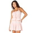 thumbnail image 6 of Celebrity Pink Women's Spaghetti Strap Tie Front Cami Top, Sizes XS-XXXL, 6 of 7