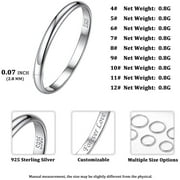 ChicSilver Sterling Silver 2mm Minimalist Wedding Band Ring for Women Comfort Fit Most People Size 7