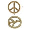 thumbnail image 5 of Golden Tone Sparkly Crystal Rhinestones Hippie Peace Symbol Sign Brooch Lapel Pins Pendant, Gold, 5 of 6