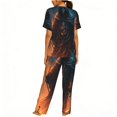 thumbnail image 2 of Womens Pajamas Set Loungewear Short Sleeve Top Pants Soft Sleepwear Pjs Sets, Grim Reaper On Fire Cool Art, 2 of 6