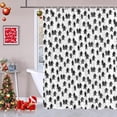 thumbnail image 2 of Winter Shower Curtain Black and White Christmas Tree Winter Snow Forest Bathroom Decor Pine Tree Bath Curtain Winter Nature Scene Xmas Holiday Hooks Included 72X72IN, 2 of 6