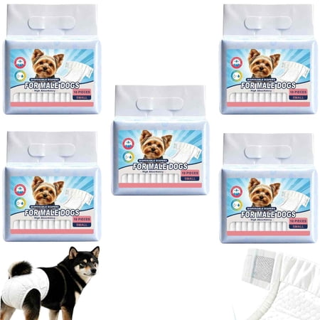 Male Dog Diapers Disposable Small 10 Ct Quick Dry Puppy Diapers Male with Leak-Proof Design Comfortable Belly Bands for Male Dogs Fit for Teddy Beagle Dachshund (small-5pcs)
