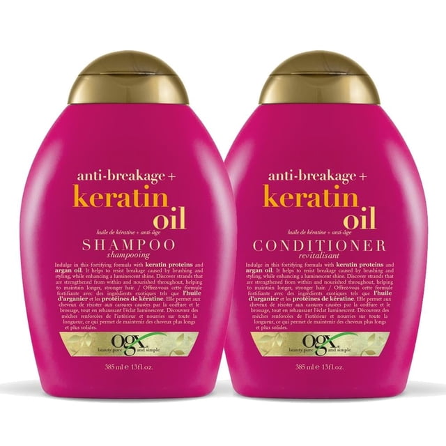 Pack de Shampoo y Acondicionador Ogx Aceite de Keratina 385 ml c/u