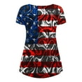 thumbnail image 4 of GaThRRgYP Women's Tops Dressy Casual Summer Blouse,Women's Independence Day Patriotic V-neck Button-down Meat Covered Short Sleeve Tops Dark Blue XXXL, 4 of 5