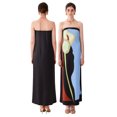 thumbnail image 2 of Raccmtaty Women's Strapless Long Dress Sleeveless Abstract Print Loose Tube Dress Summer Beach Dress, 2 of 9