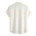 thumbnail image 4 of BOBOGOJP Chemises Décontractées pour Hommes à Manches Courtes Col Rabattu, Blanc P, 4 of 4