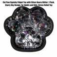 thumbnail image 2 of Cat Paw Squishy Squeeze Toy with Silver Glitter, 1 Pack, Starry Sky Design, for Adults and Kids, Relaxation Toy, 2 of 3