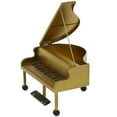thumbnail image 5 of 16" x 22" Gold Metal Piano Instrument Sculpture, by DecMode, 5 of 8