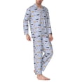 thumbnail image 2 of Naloa Dogs Are Running Men’s Pajamas Set - Long Sleeve Button Down Sleep Shirt and Pajama Bottoms Sleepwear Set-XX-Large, 2 of 7