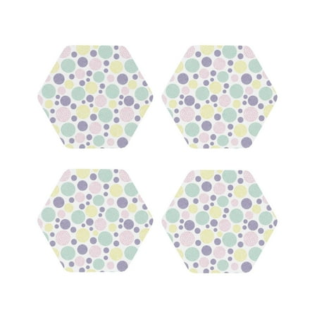 

Leather Coasters with Heat-resistant for Drinks Colorful Spotty circular -标题2 Hexagon