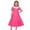 Hot Pink, variant on FSYBOA Girls Summer Dresses Size 14T, Casual Short Sleeves Dance Mid Length Kids Party Dresses Pink