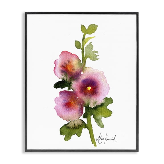 Stupell Industries Traditional Pink Watercolor Flowers Black Framed Giclee Art, 16 x 20, by Alexandria Gilbert Kincaid