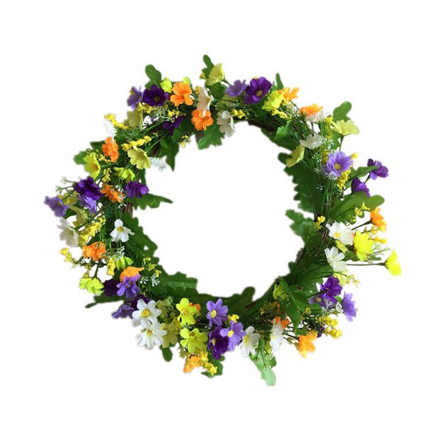 Artificial Silk Field Grass Daisy Wild Flower Wreath Christmas Garland