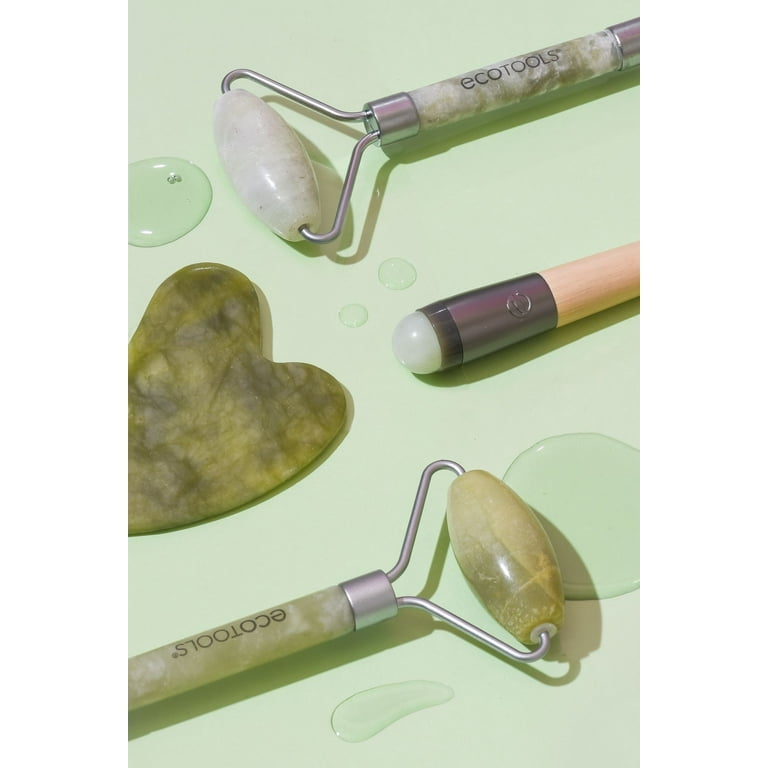 EcoTools Jade Facial Roller Duo, Skincare Massager, Reduces