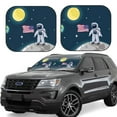 thumbnail image 1 of Wukai Astronaut With USA Flag Car Front Windshield Sun Shade,Sun Visor Shield Block Automotive Interior Protector Blocks UV Rays-Medium, 1 of 6