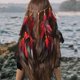 thumbnail image 3 of Diademas de plumas, tocado gitano, banda para el cabello indio, tocado ajustable, accesorios para el cabello de plumas hechos a mano, 3 of 5
