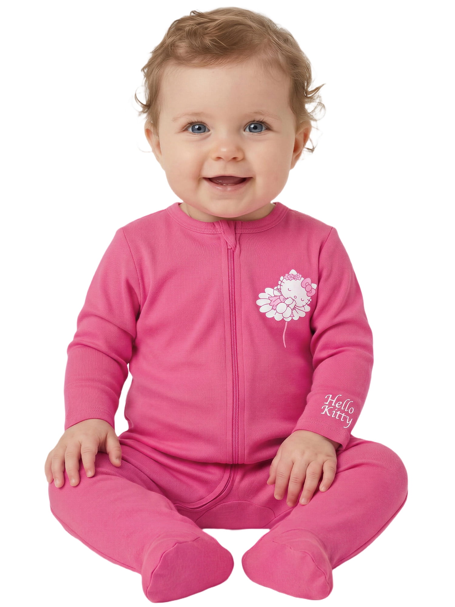 Hello Kitty Baby Girls 3 Pack Sleep n’ Play Coverall, Sizes Newborn-9M