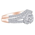 thumbnail image 2 of AFFY 3/4 Carat Round Cut White Natural Diamond Heart Wedding Bridal Ring Set In 14K Solid Rose Gold, 2 of 2