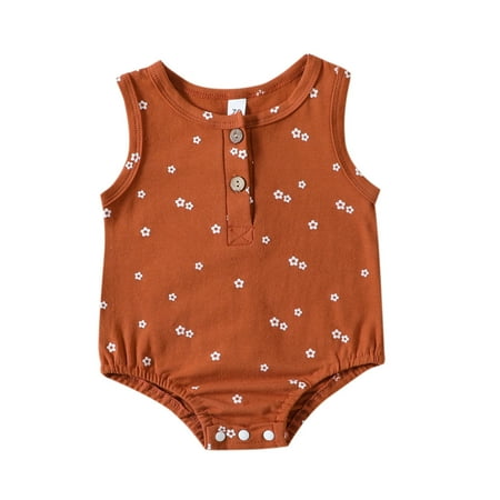 

Toddler Boys Girls Sleeveless Floral Printed Romper Bodysuits Clothes Newborn Infant Child Clothing Streetwear Kids Dailywear Outwear