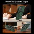thumbnail image 2 of Allytechgroup Magnetic Case for iPhone 11, Built-in Invisible 360° Rotatable Kickstand, Compatible with MagSafe, PU Leather Slim Shockproof Protective Phone Case Cover, Darkgreen, 2 of 7