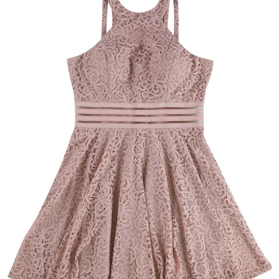 City Studio Womens Halter Skater Dress, Pink, Juniors, 11