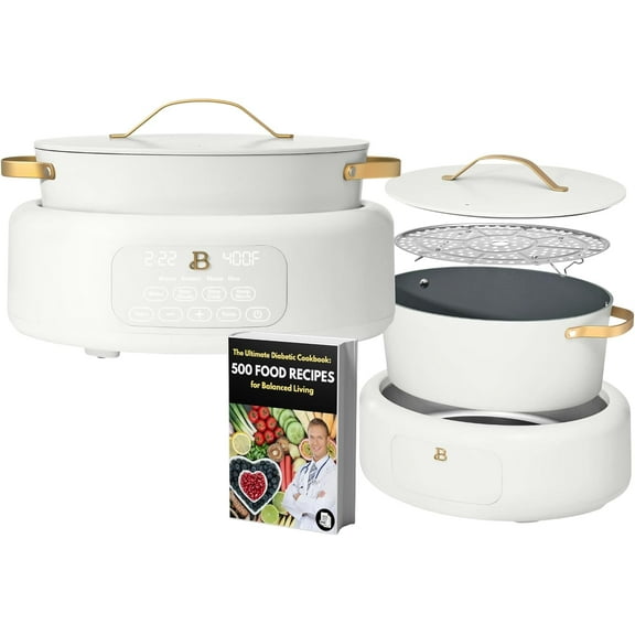 6-Quart 10-in-1 Programmable Multicooker – All-in-One Electric Pressure Cooker, Slow Cooker, Rice Cooker, Steamer & More with Digital Controls, Recipes Included