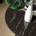 thumbnail image 6 of Sofa Side Table, Round, Black, Artificial Marble, Metal Steel, Modern Contemporary Mid-Century, Kitchen Room Cafe Bistro Restaurant Hospitality, 6 of 6