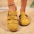 thumbnail image 2 of Rokment Womens Closed Toe Gladiator Clogs Suede Buckles Comfortable Backless Slip on Walking Flat Sandals for Boho Beach Summer 2026 Yellow Size 6, 2 of 7