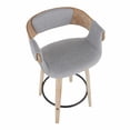 thumbnail image 5 of LumiSource White Washed Wood, Black Metal, Grey Fabric Elisa Counter Stool - Set of 2, 5 of 8