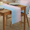 thumbnail image 5 of Ombre Blue Pink Table Runner Abstract Art Tablerunners 13 x 108 Inch, Table Decorations Tabletop Scarf for Summer Gathering Holiday Farmhouse Kitchen Dining Decor, 5 of 6
