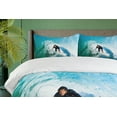 thumbnail image 4 of Ambesonne Ride the Wave Duvet Cover Sets, Wave Surfer Sport, 2-Queen, Sky Blue White, 4 of 7