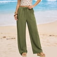thumbnail image 6 of yillto Womens Straight Leg Pants Elastic Waist Drawstring Loose Causal Trousers Pant with Pockets, 6 of 7