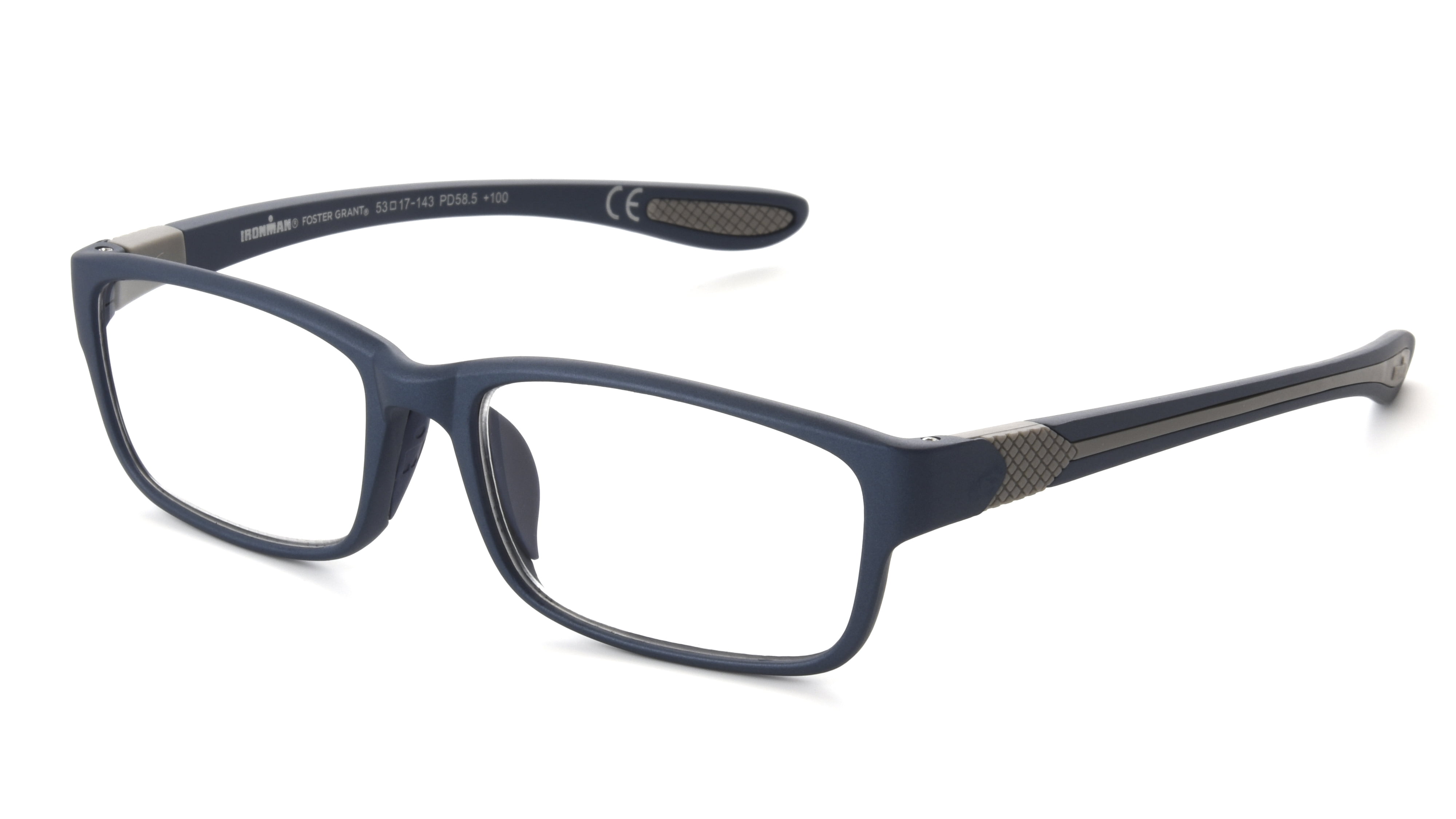 Ironman Rectangle Navy Reader Eyeglass 1.75