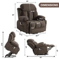 thumbnail image 4 of UHOMEPRO Lift Recliner Chair for Elderly and Adult, Electric Recliner with Heat and Vibration Massage, Remote Control, USB Port, Side Pockets & Cup Holders, Brown, 4 of 9