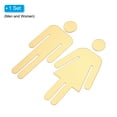thumbnail image 3 of Uxcell Bathroom Sign, Acrylic Restroom Men's and Women's Gender Sign, Golden 1 Set, 3 of 6