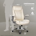 thumbnail image 6 of Neo Chair Chairman Ergonomic High Back Leather Computer Desk Executive Office Chair, Ivory, 6 of 8