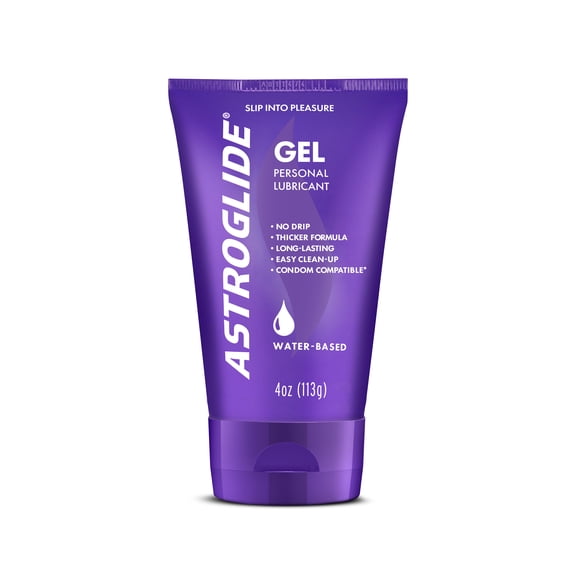 Astroglide Water Based Lube (4oz), Ultra Gentle Gel Personal Lubricant, Stays Put with No Drip, Sex Lube for Long-Lasting Pleasure for Men, Women and Couples