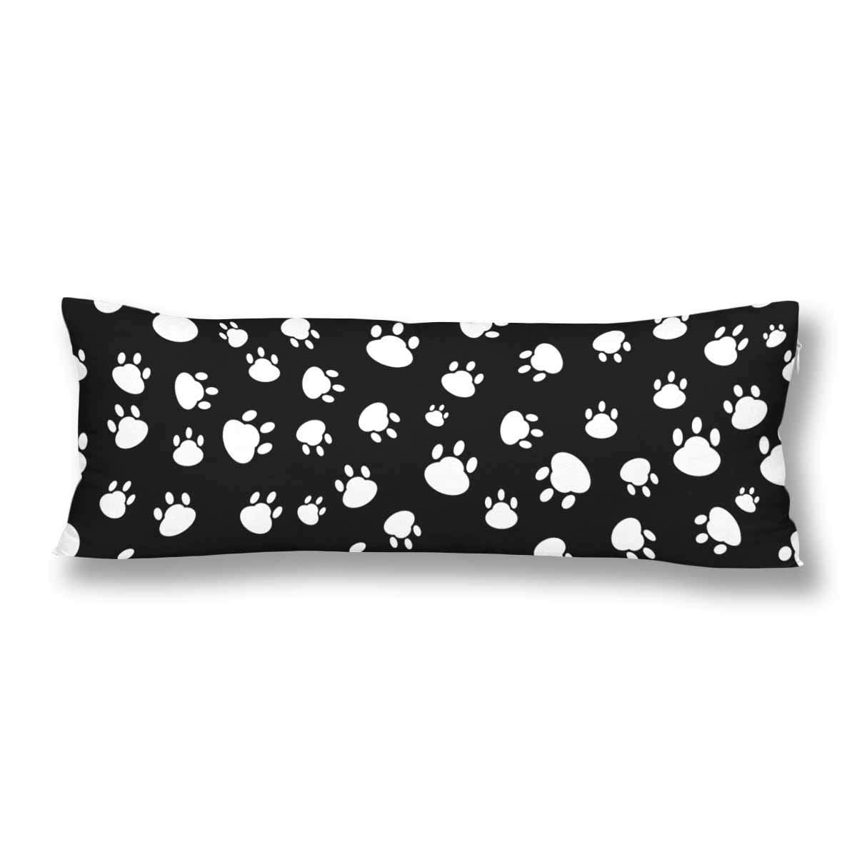 ABPHOTO Animal Paw Print Dog Foot Print Body Pillow Covers Case Pillowcase  20x60 inch Couch 