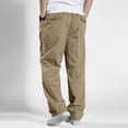 thumbnail image 5 of Dwellite Men's Casual Pants Relaxed Fit Drawstring Elastic Waist Lightweight Pant Twill Pleated Trousers with Pockets Ginger 2XL, 5 of 6