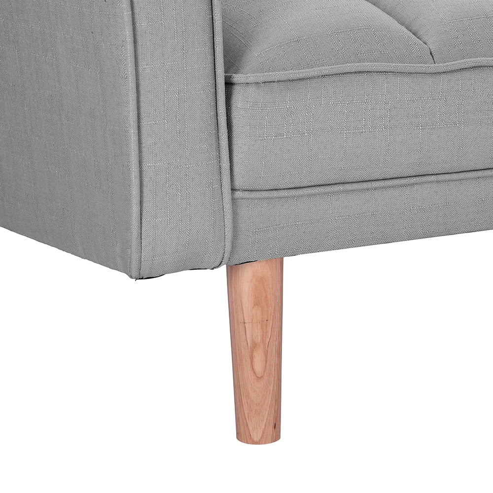 Lowestbest Modern Futon Sofa Bed with 2 Pillows for Small Spaces Living Room Bedroom, Gray Lowestbest Modern Futon Sofa Bed with 2 Pillows for Small Spaces Living Room Bedroom, Gray