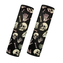 Yuyamidu Skull Seatbelt Covers for Car Seat Belt Cover Pad 2 PCS Flannel Auto Seat Belt Pad Accessories for SUV Sedan Truck Seatbelt Cushion Thick Car Seat Strap Pads