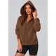 thumbnail image 4 of Sudadera con Capucha Marrón para Mujer PRETTYGARDEN con Cierre - Talla Grande, 4 of 6