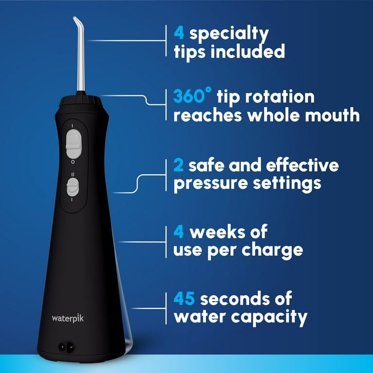 Waterpik Cordless Plus Water Flosser with 2 Settings, 4 Tips, ADA